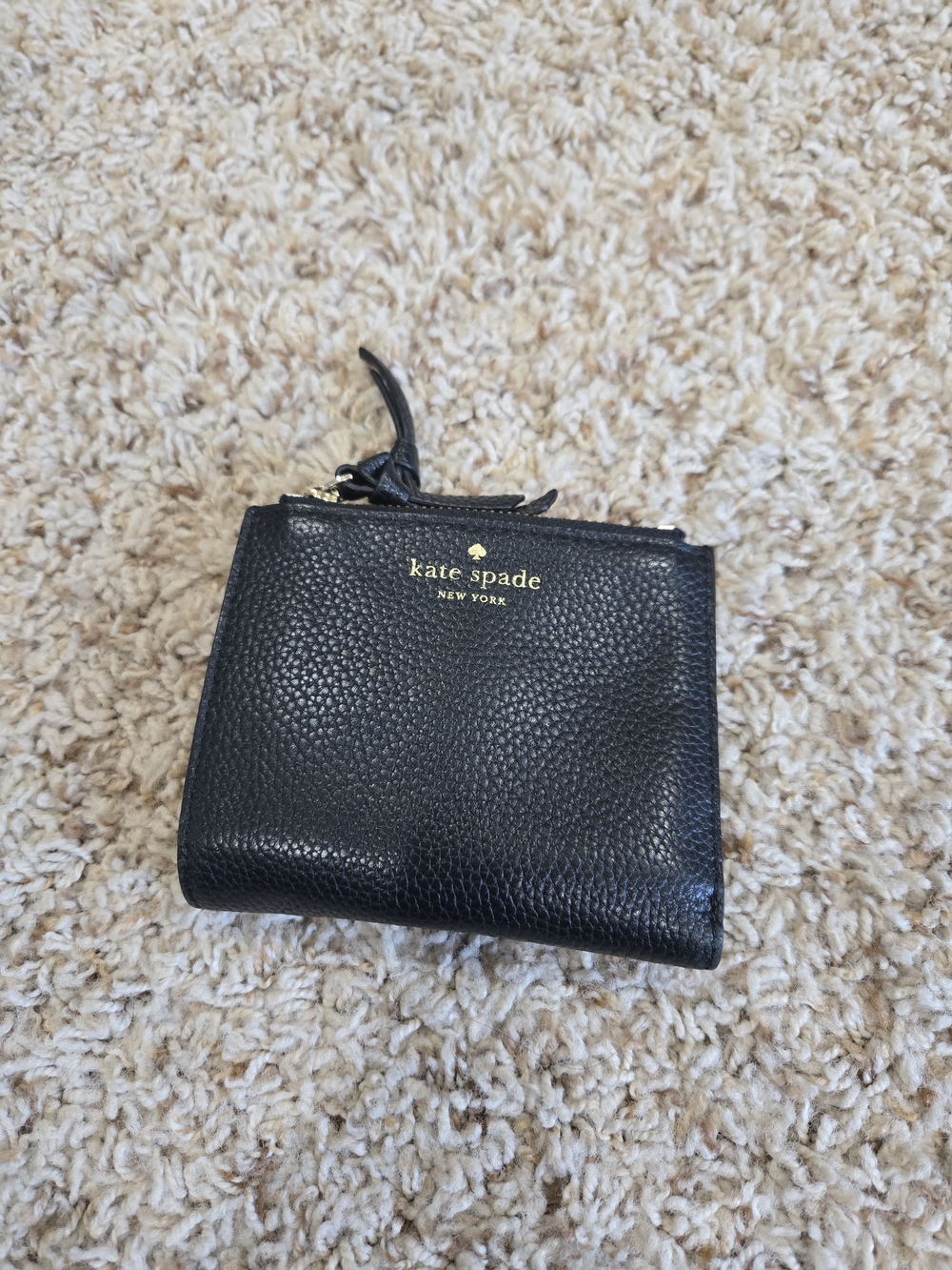 kate spade New York Black Pebbled Leather Wallet